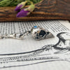 Zoë Ace Metal Bird Skull O-Ring Pendant with Blue Labradorite